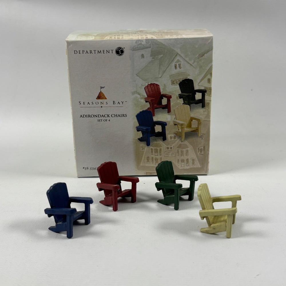 Department 56 Seasons Bay Adirondack Chairs Set of 4 Miniature Village 56.53436